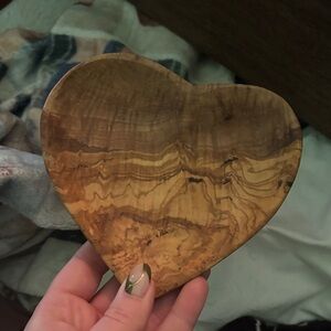 Heart-Shaped Wooden Dish